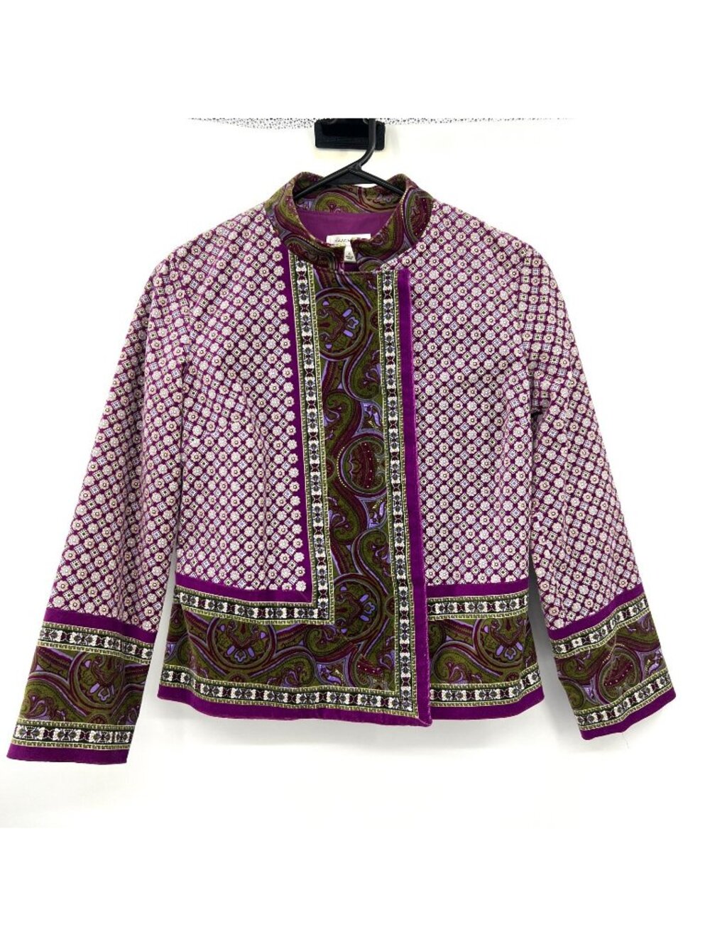 Isaac Mizrahi for Target Paisley Print Velour Blazer Women's Small